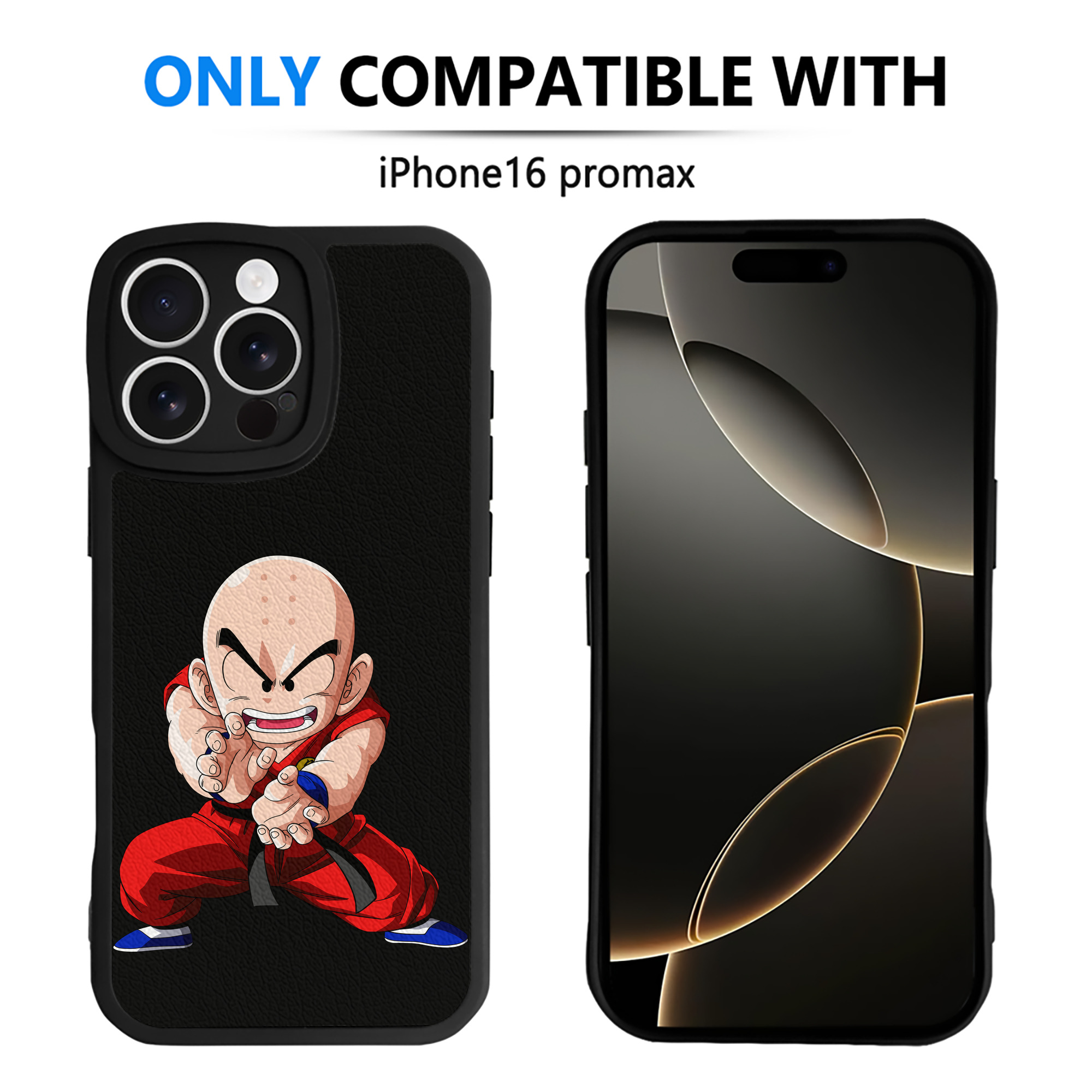 （画像用） ドラゴンボール クリリン DRAGON BALL krillin 【iPhone 16シリーズ対応】シリコンスマホケース（レザー調） 材質：シリコン
